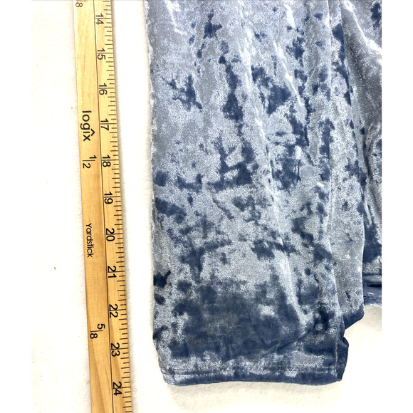 Womens Crushed Velvet Dress Sz Large Blue Ruched Fairy Hoco Party Event - Picture 9 of 9